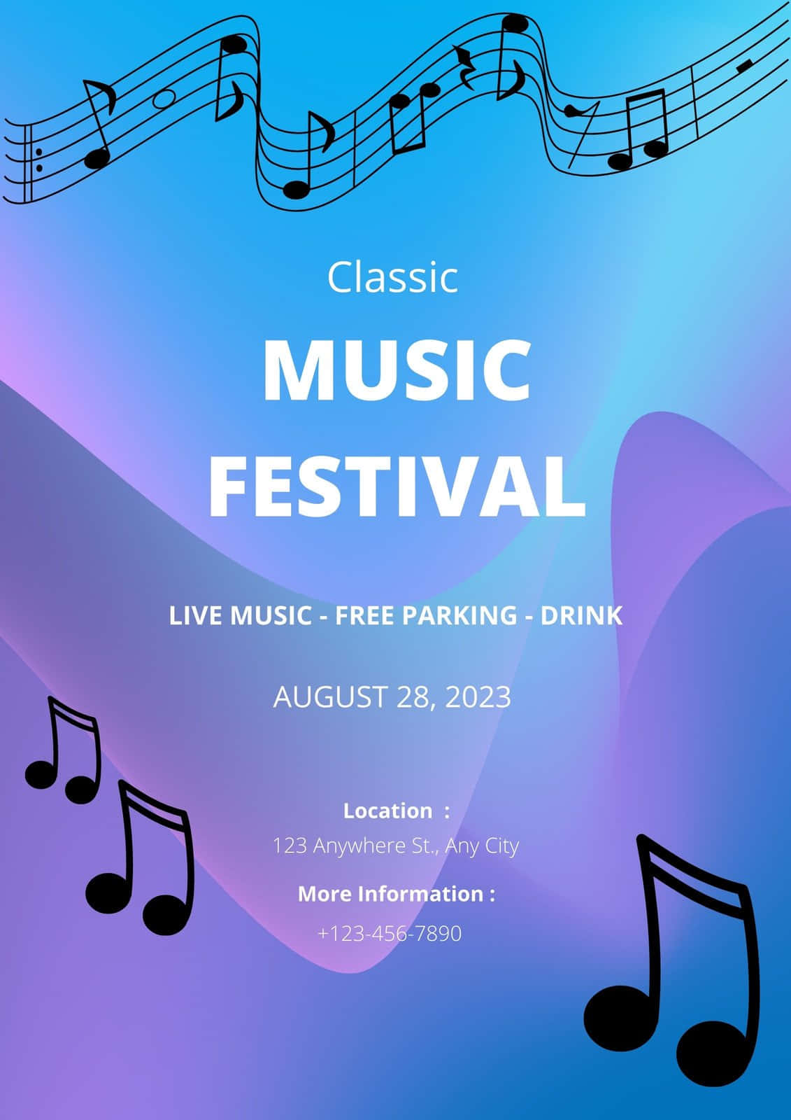 Music Festival Party Flyer Background
