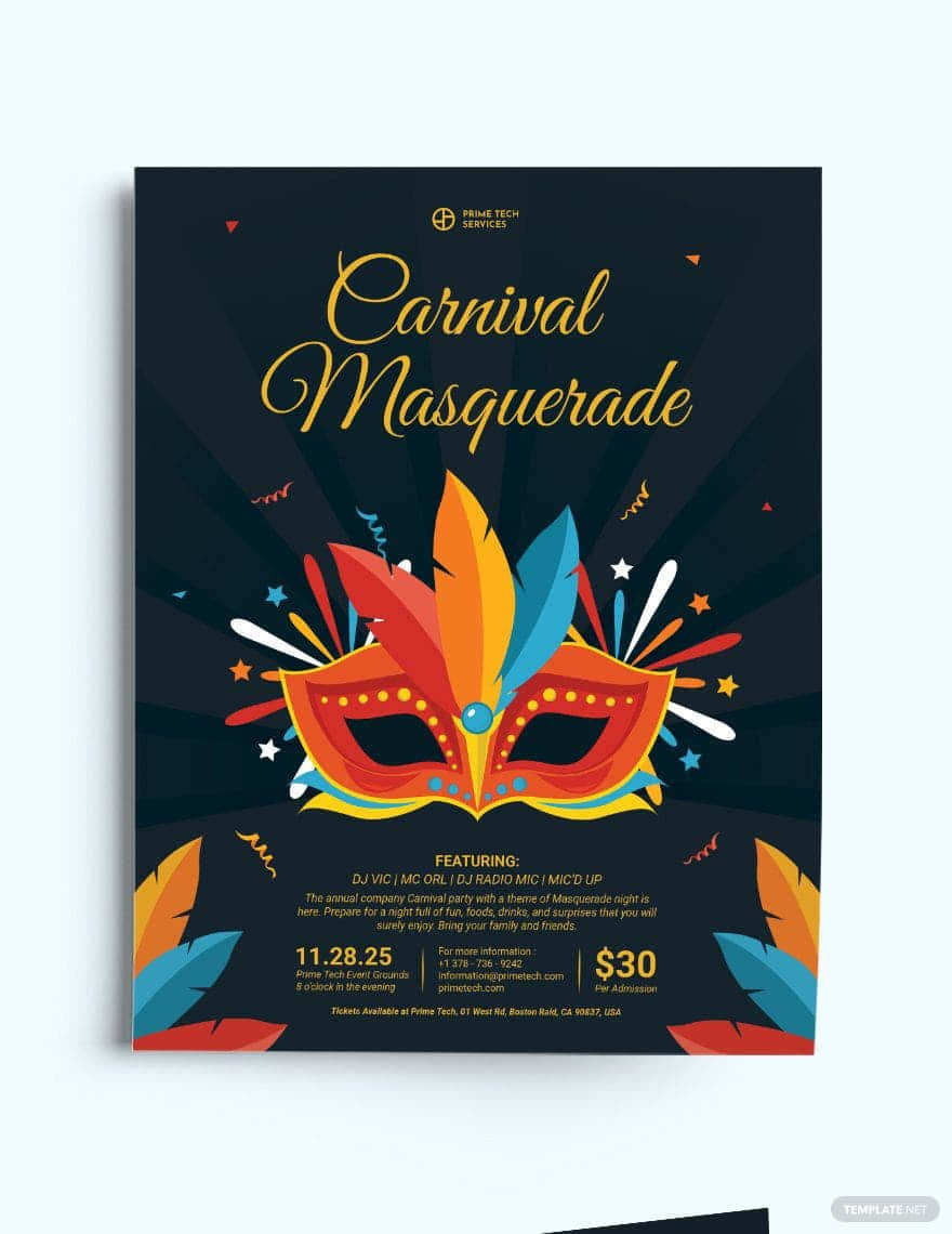 Carnival Masquerade Party Flyer Background