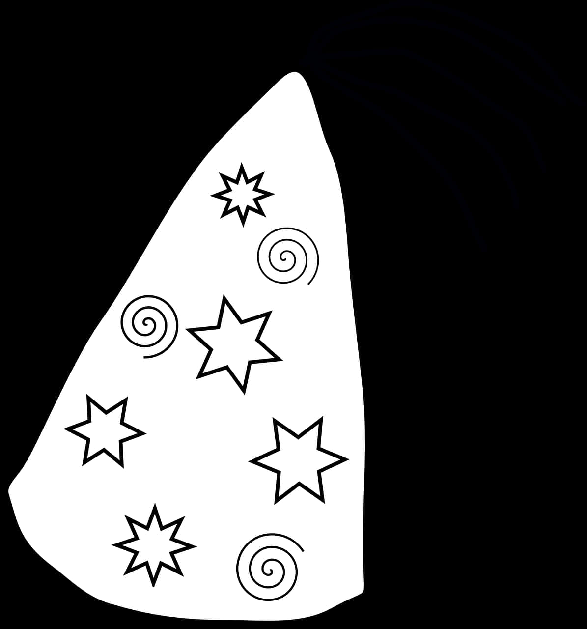 Party Hat Design Blackand White PNG