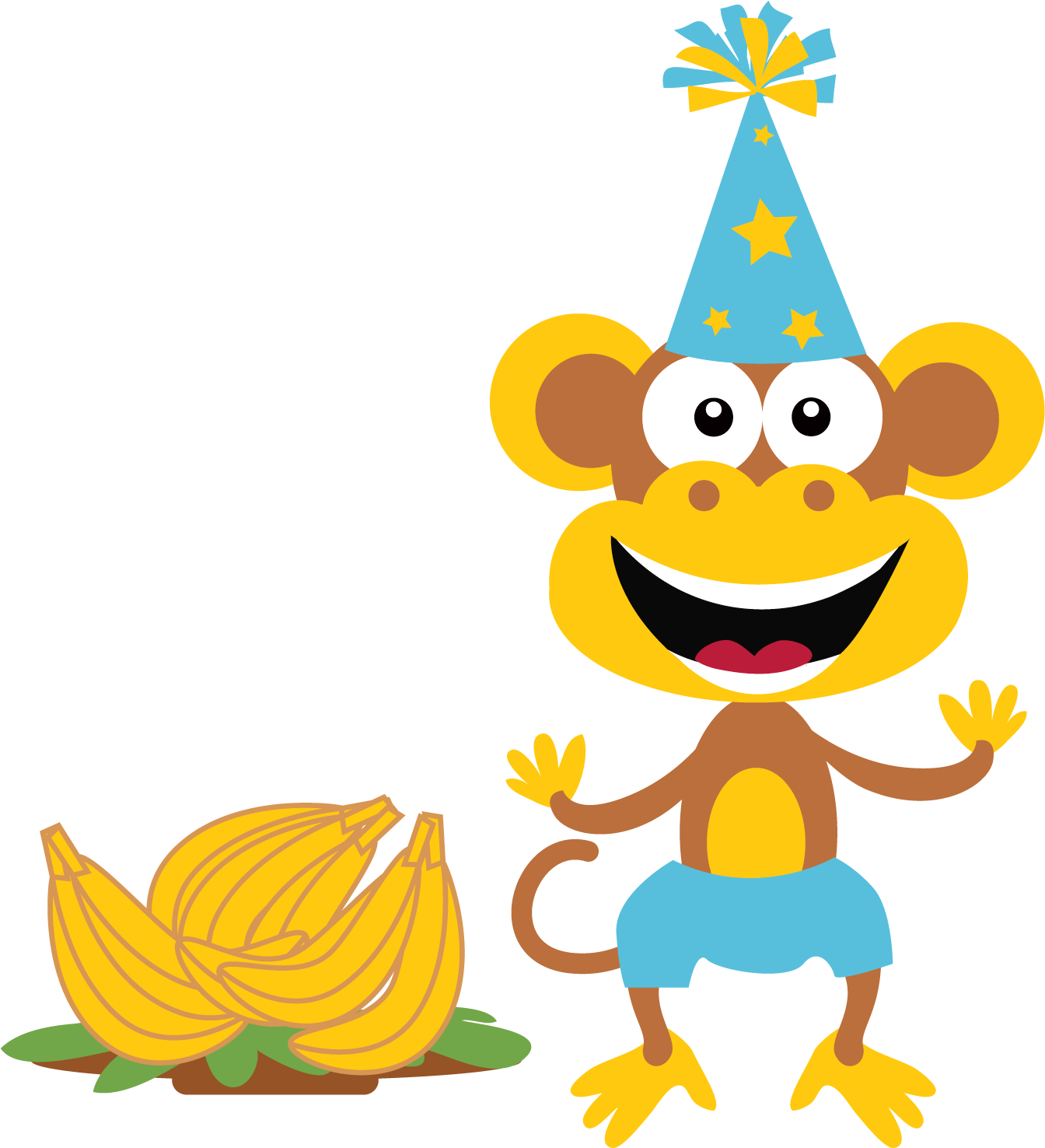 Party Monkeywith Bananas Clipart PNG