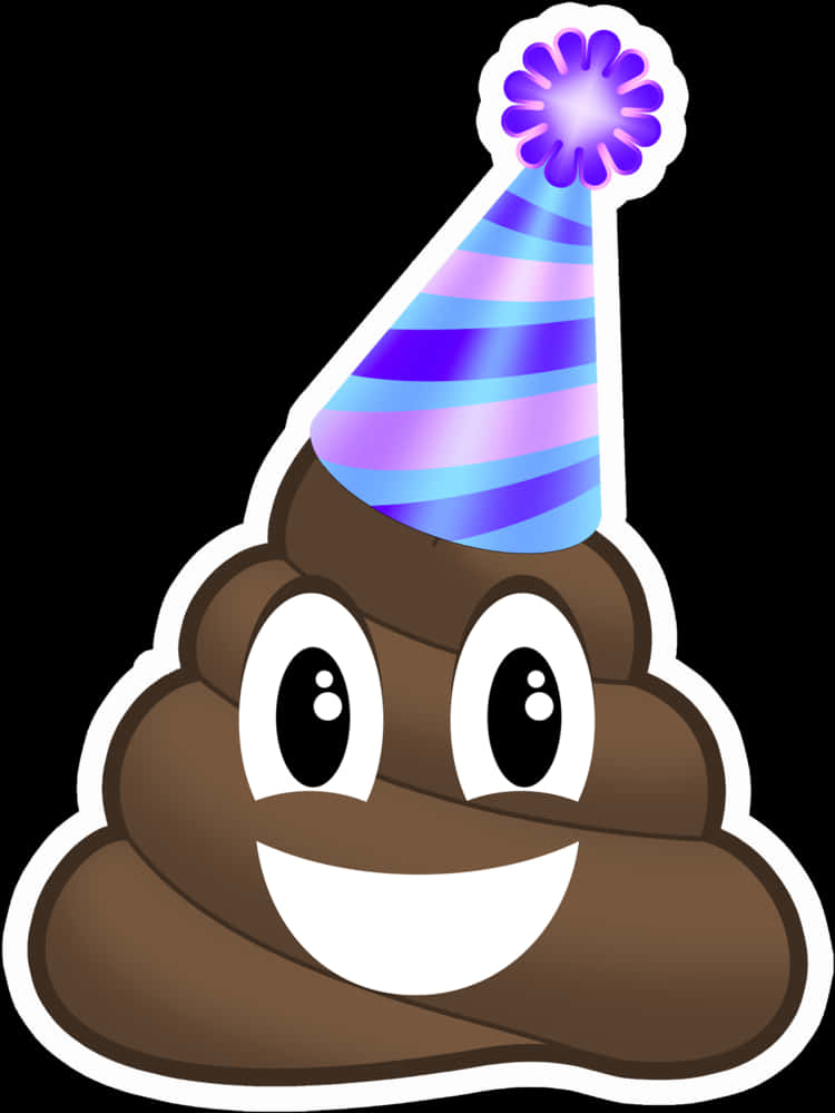 Party Poop Emojiwith Hat PNG