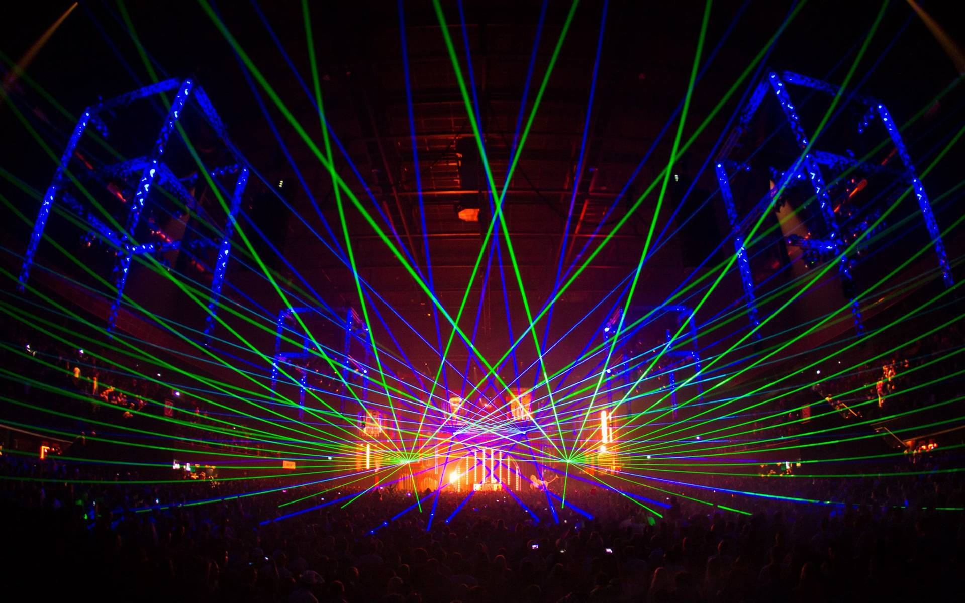 Download Party With Vibrant Laser Lights Wallpaper 
