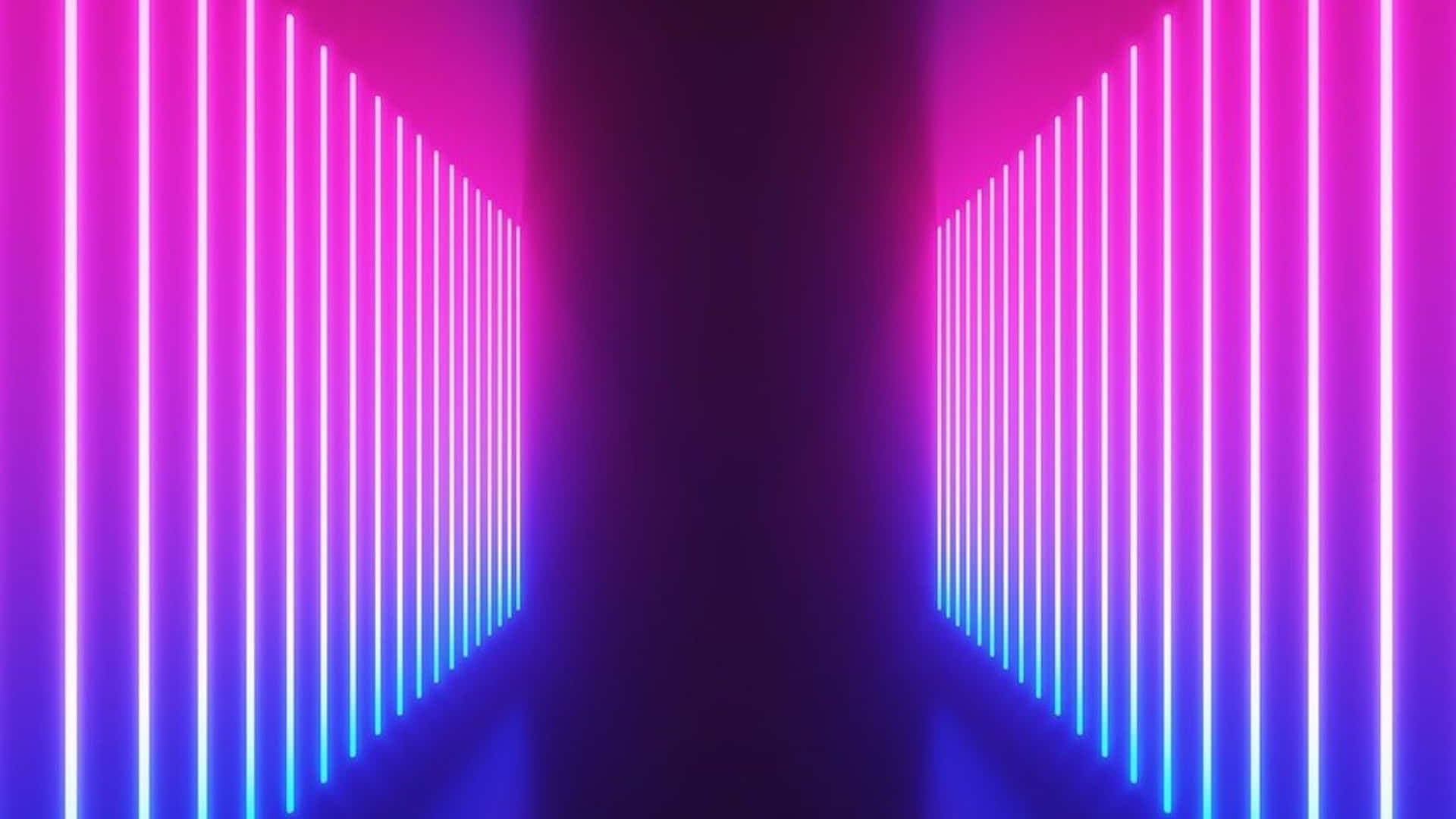 Neon Light Tunnel With Blue And Pink Neon Lights