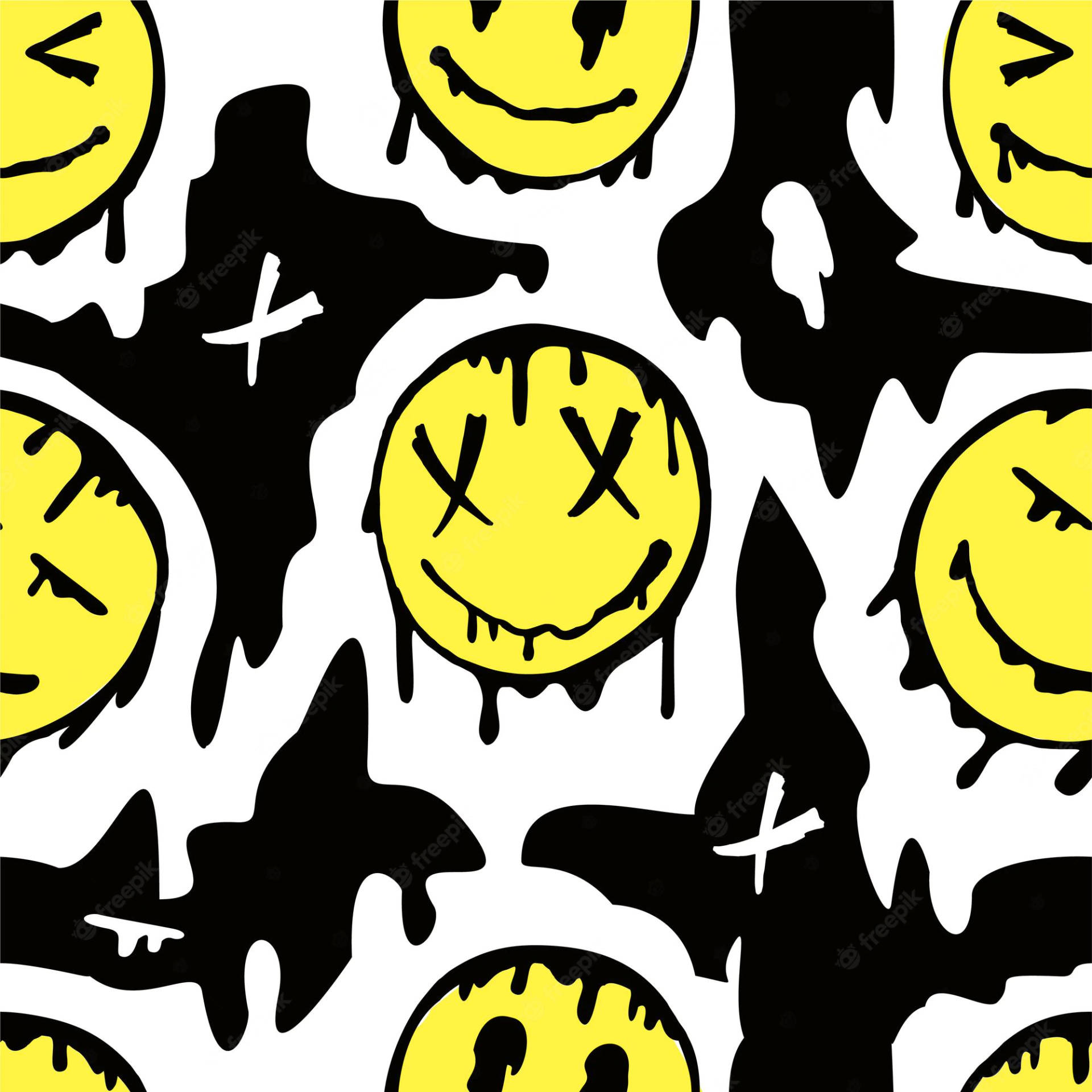 Passed Out Emoticon Cool Drip Wallpaper