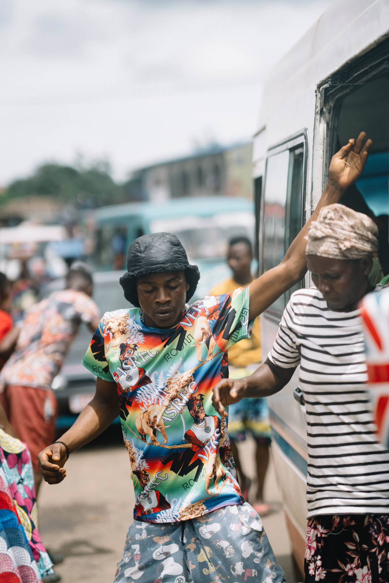 Passengers Exiting Vehicle In Sierra Leone