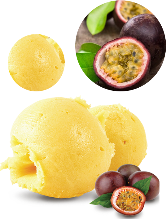 Passion Fruit Ice Cream Delicious Treat PNG