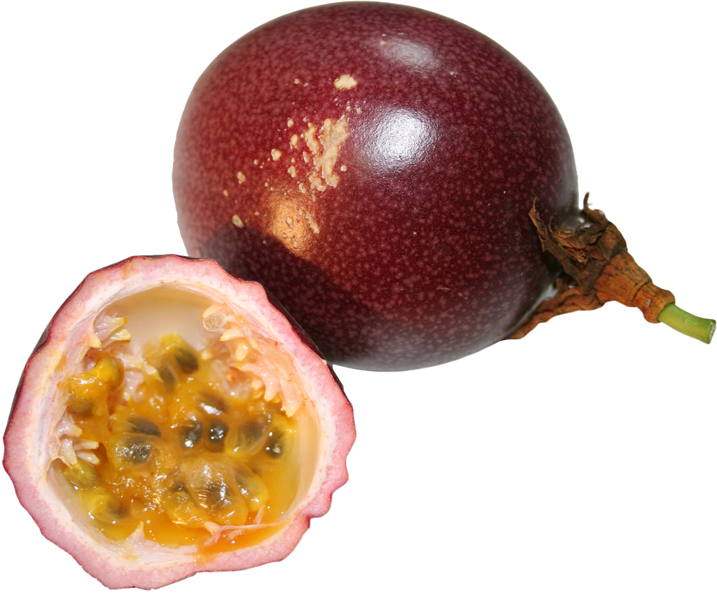 Passion Fruit Wholeand Halved PNG
