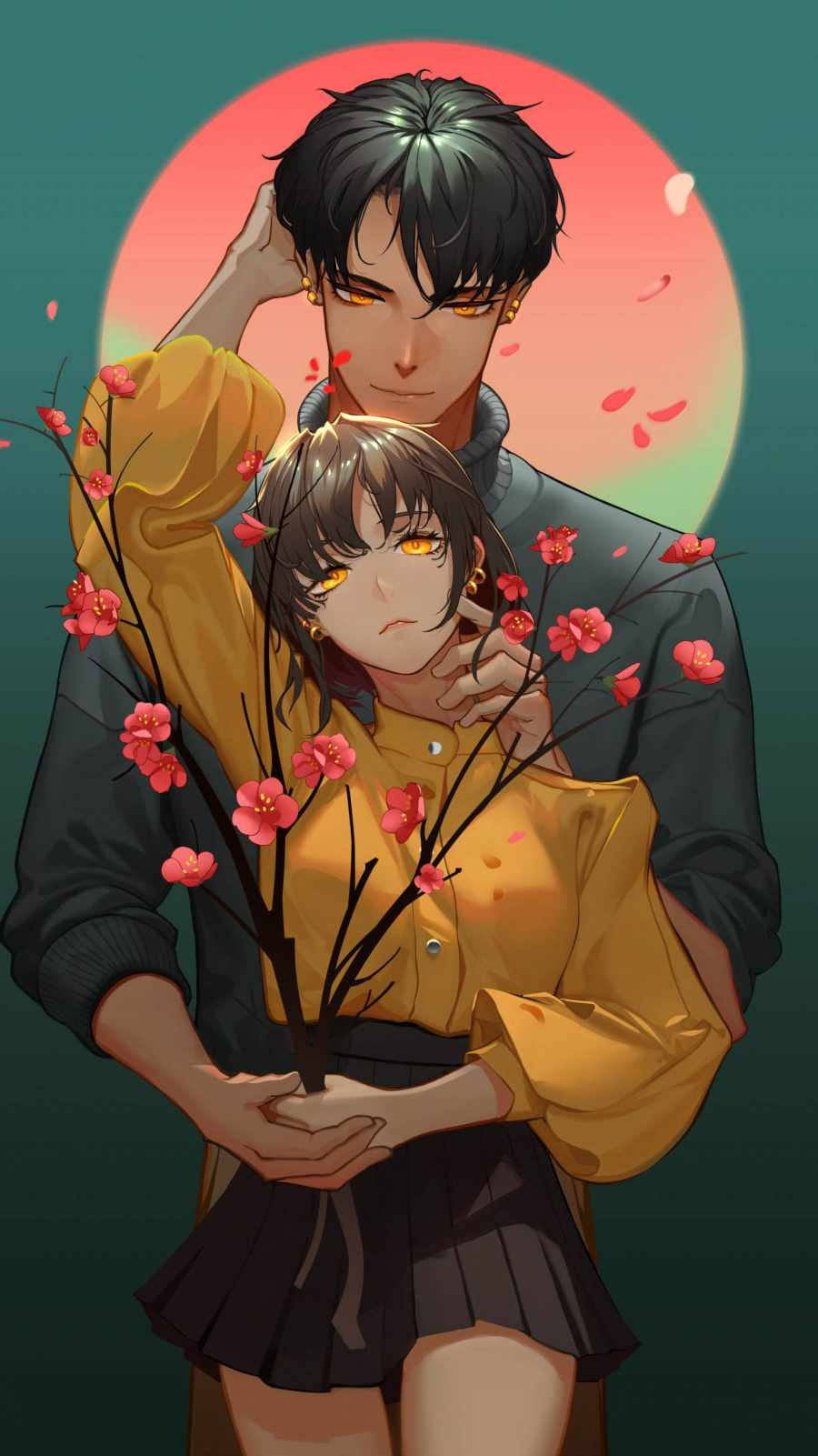 Lovers Landscape Anime Romantic Couple Watching Stock Illustration  2294700373 | Shutterstock