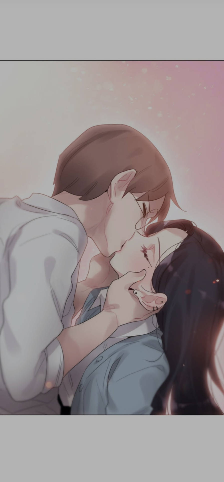Download Passionate Anime Couple Kiss Phone Wallpaper 