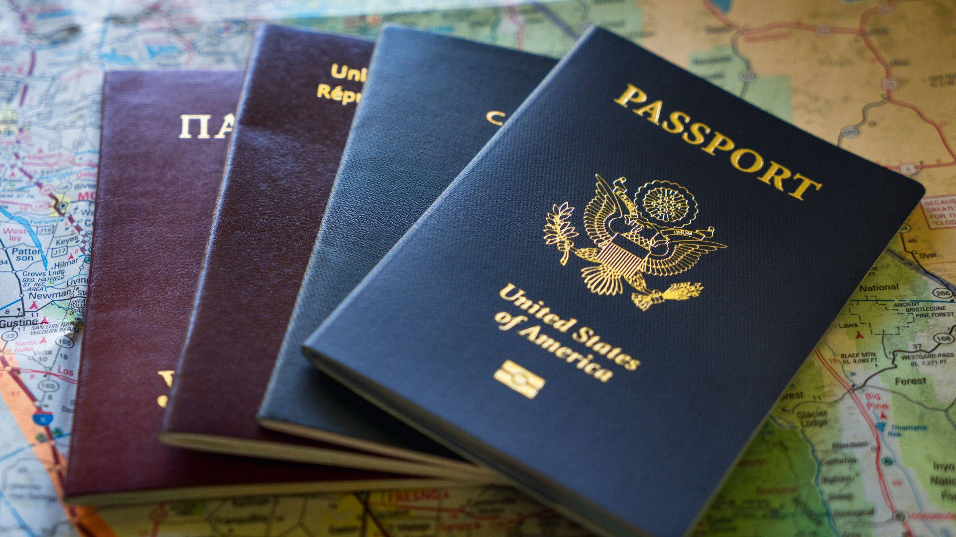 Passport From Different Countries Background