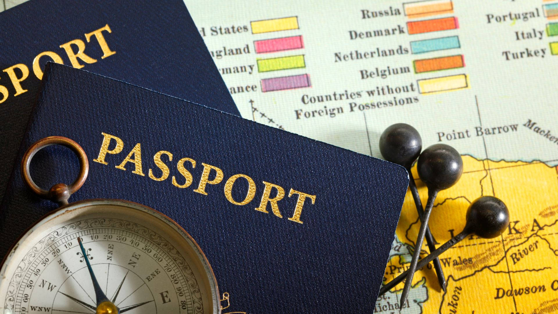 Passport With Compass Wallpaper
