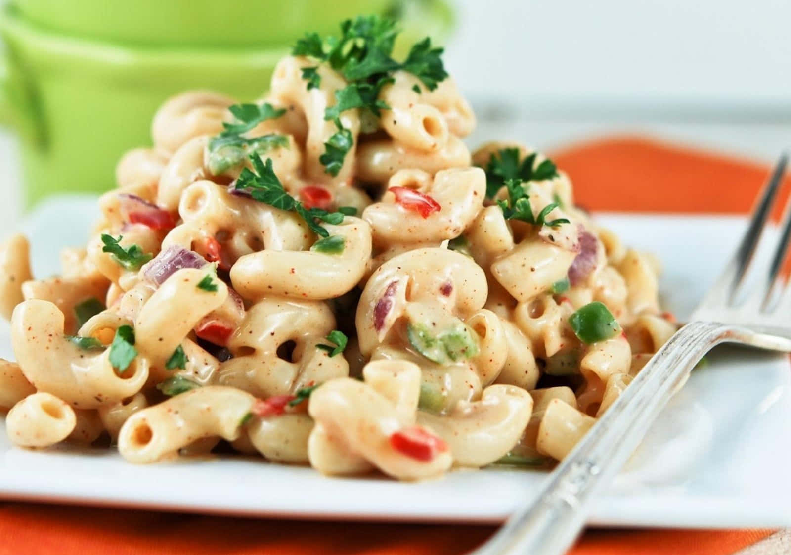 Macaroni Salad With Peppers And Parsley