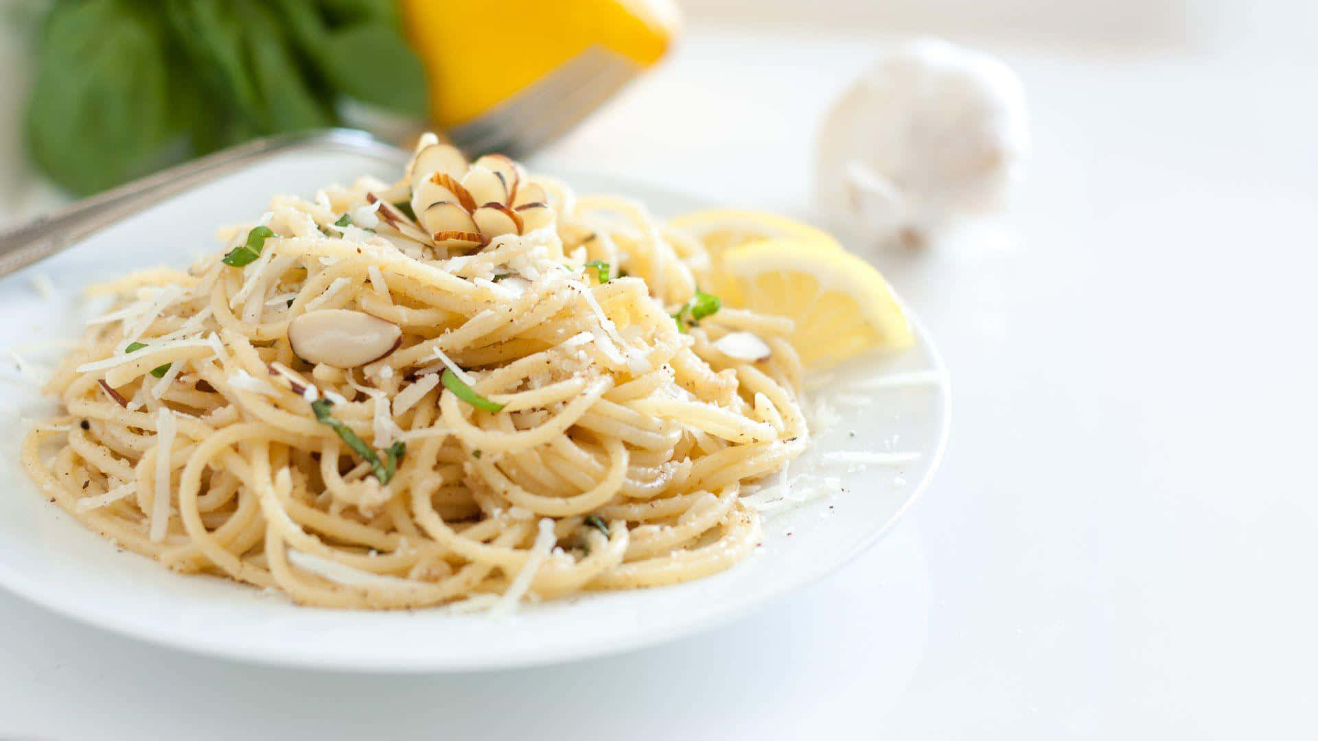 Enjoy the delicious Italian classic, spaghetti aglio e olio