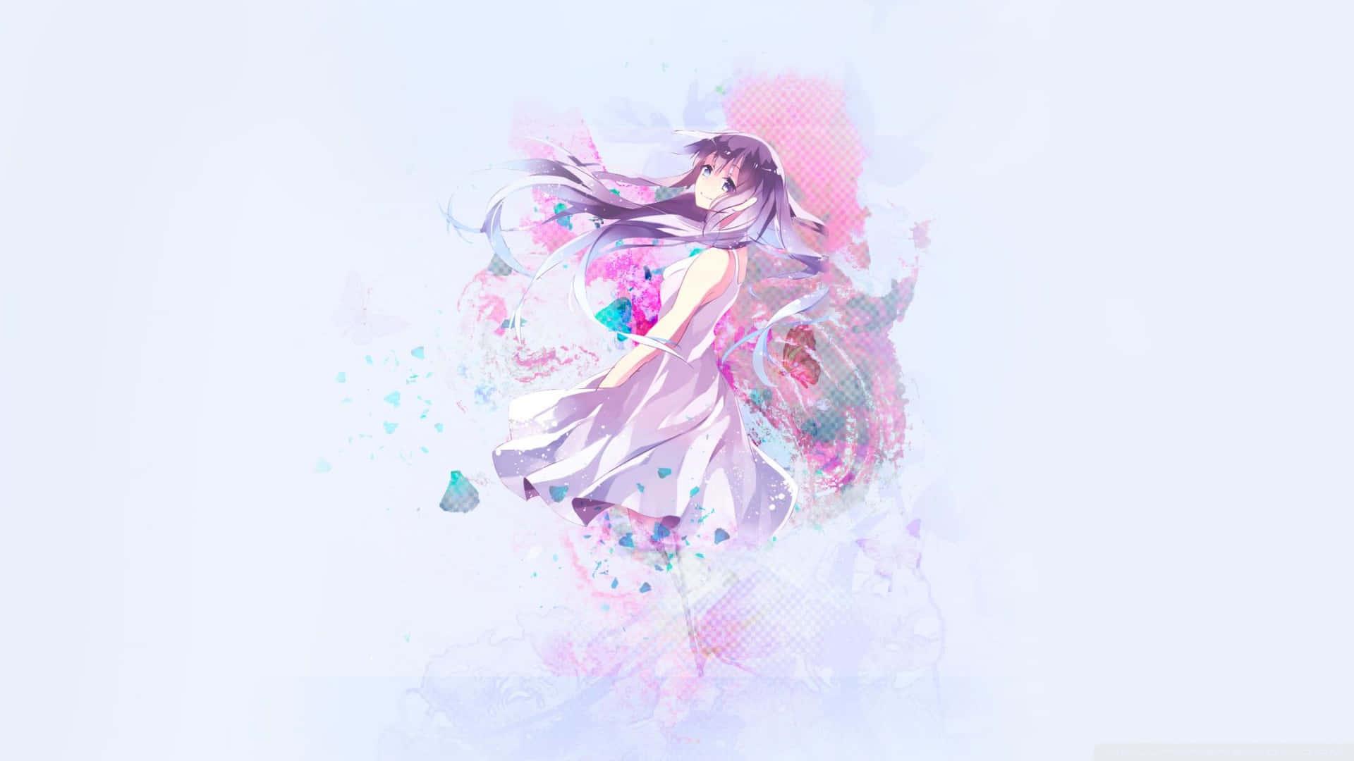 Pastel Aesthetic Anime Girl In Sundress Wallpaper