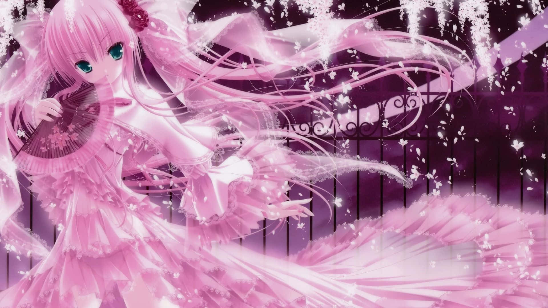 Madoka Kaname I Pastellfärger Med Estetiskt Anime-tema. Wallpaper