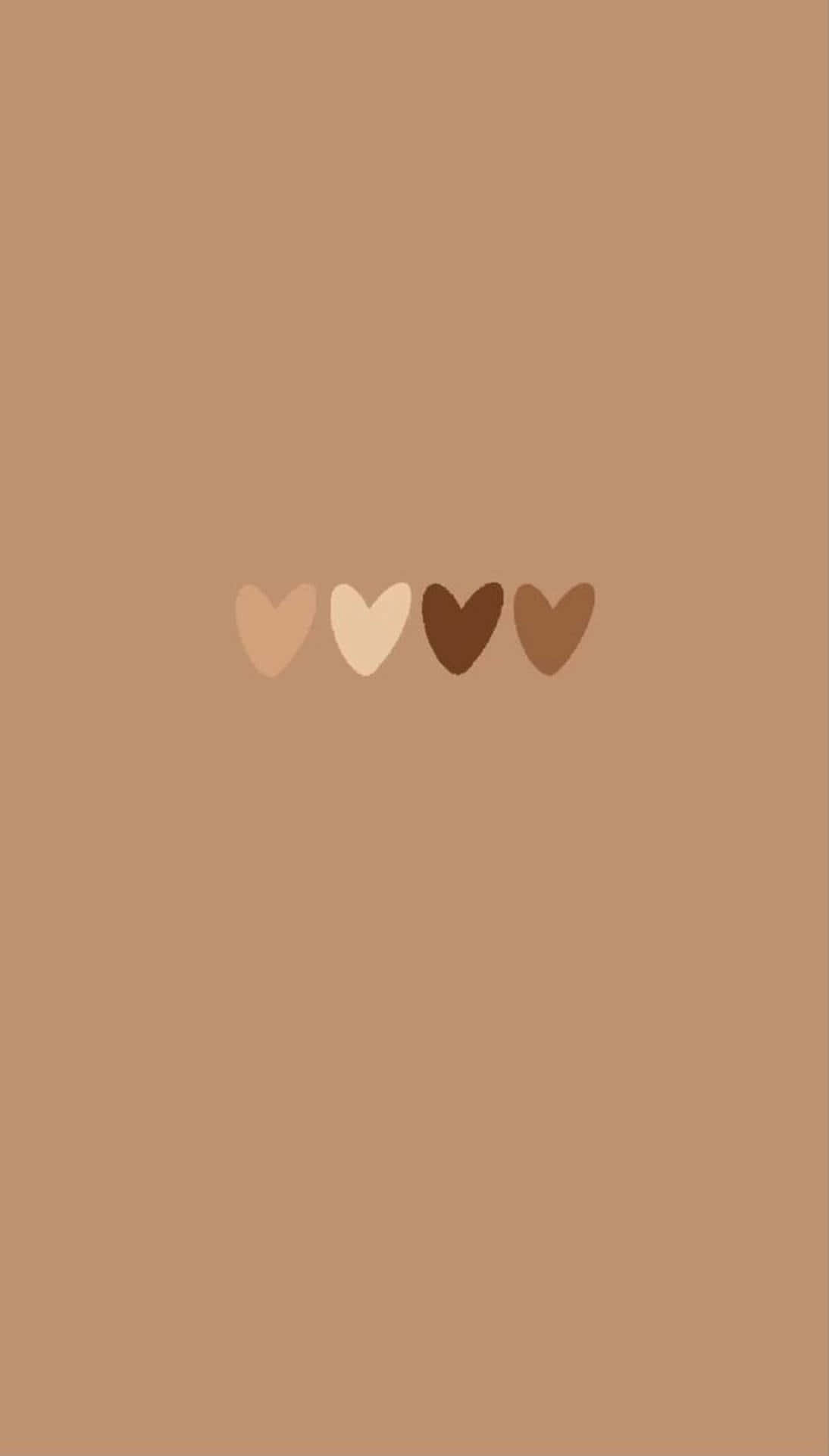 Pastel Aesthetic Brown Background Hearts Shades