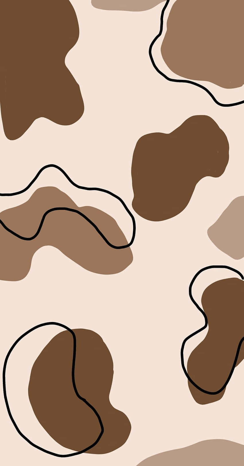 Pastel Aesthetic Brown Background Irregular Shapes