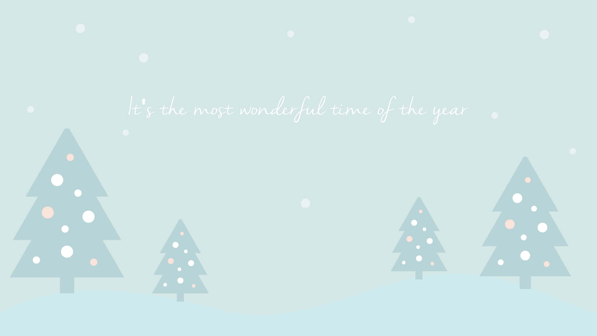 Pastel Aesthetic Christmas Trees With Quotes Graphic Art Wallpaper