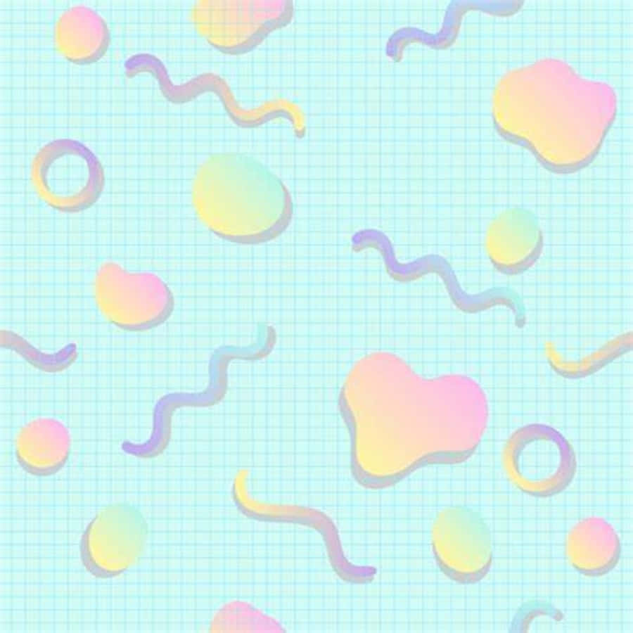 Pastel Aesthetic Grid Rainbow Shapes Wallpaper