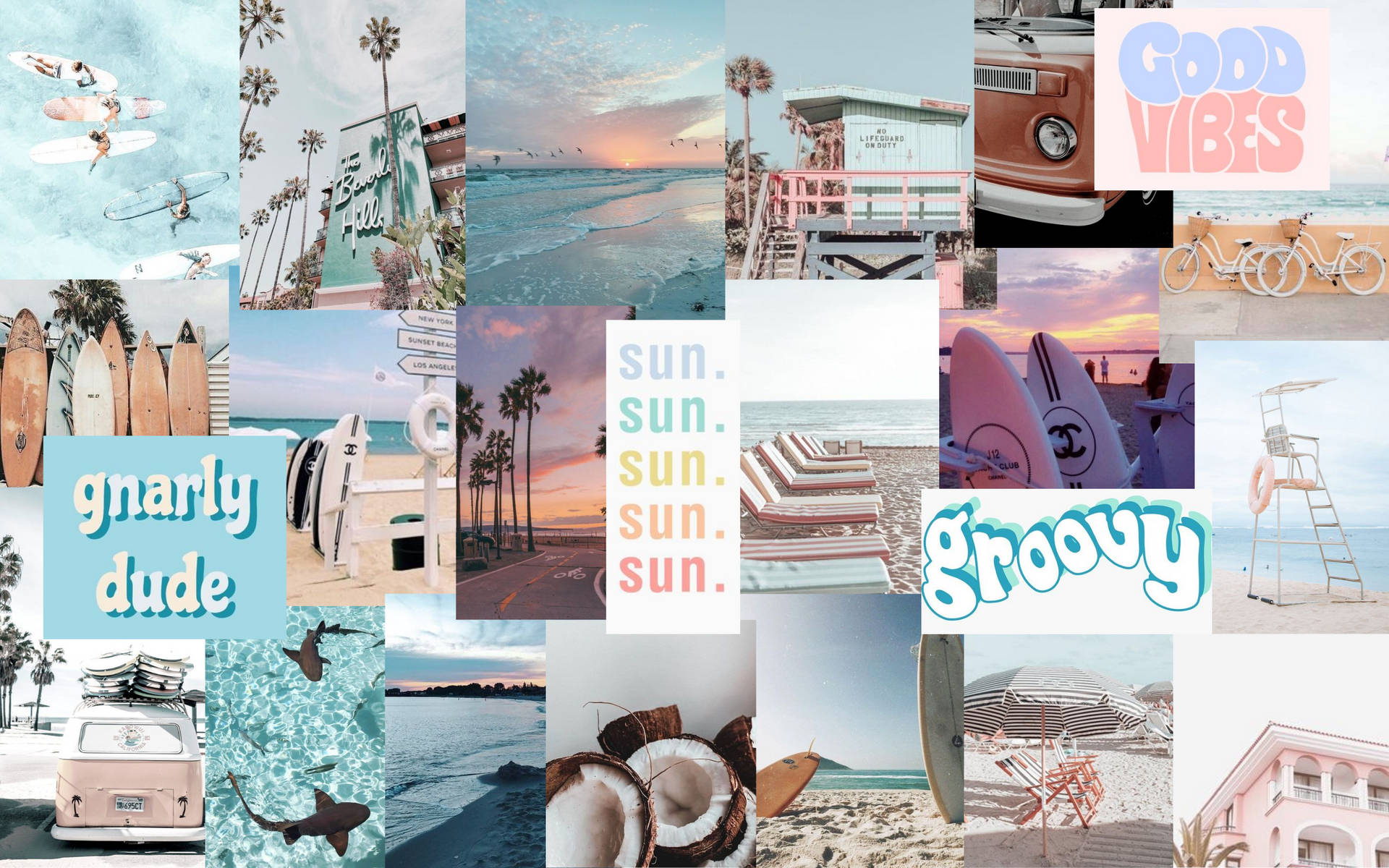 Pastel Aesthetic Summer Collage