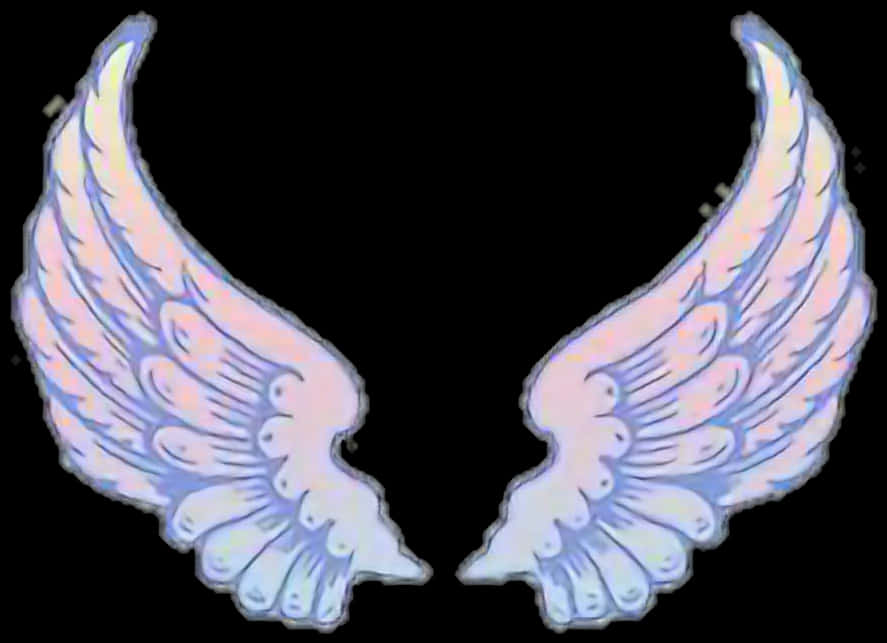 Pastel Angel Wings Illustration PNG