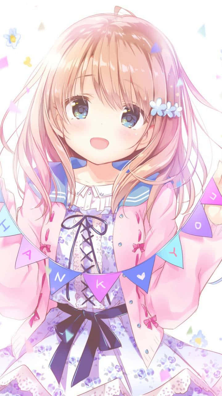 Pastel_ Anime_ Girl_with_ Flowers Wallpaper