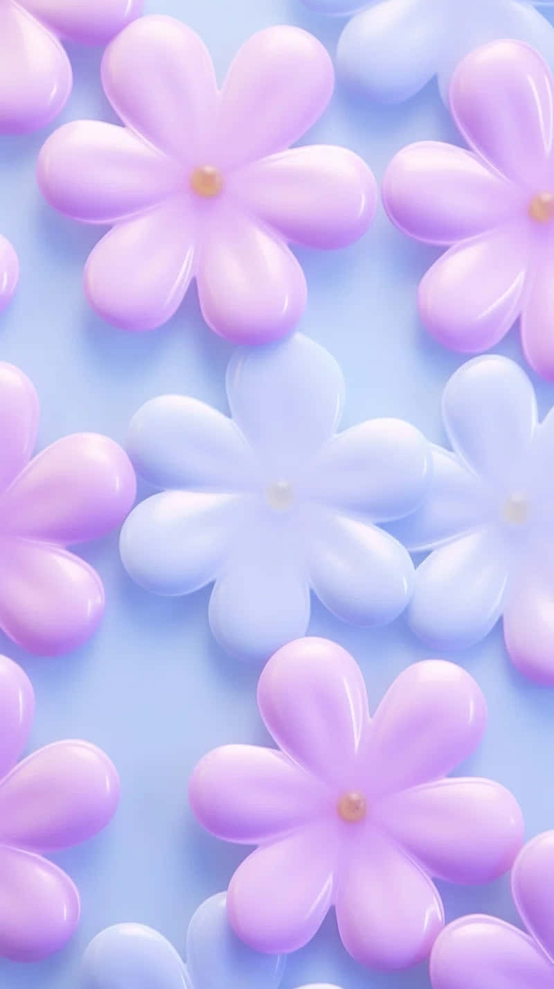 Pastel Balloon Flowers Background Wallpaper