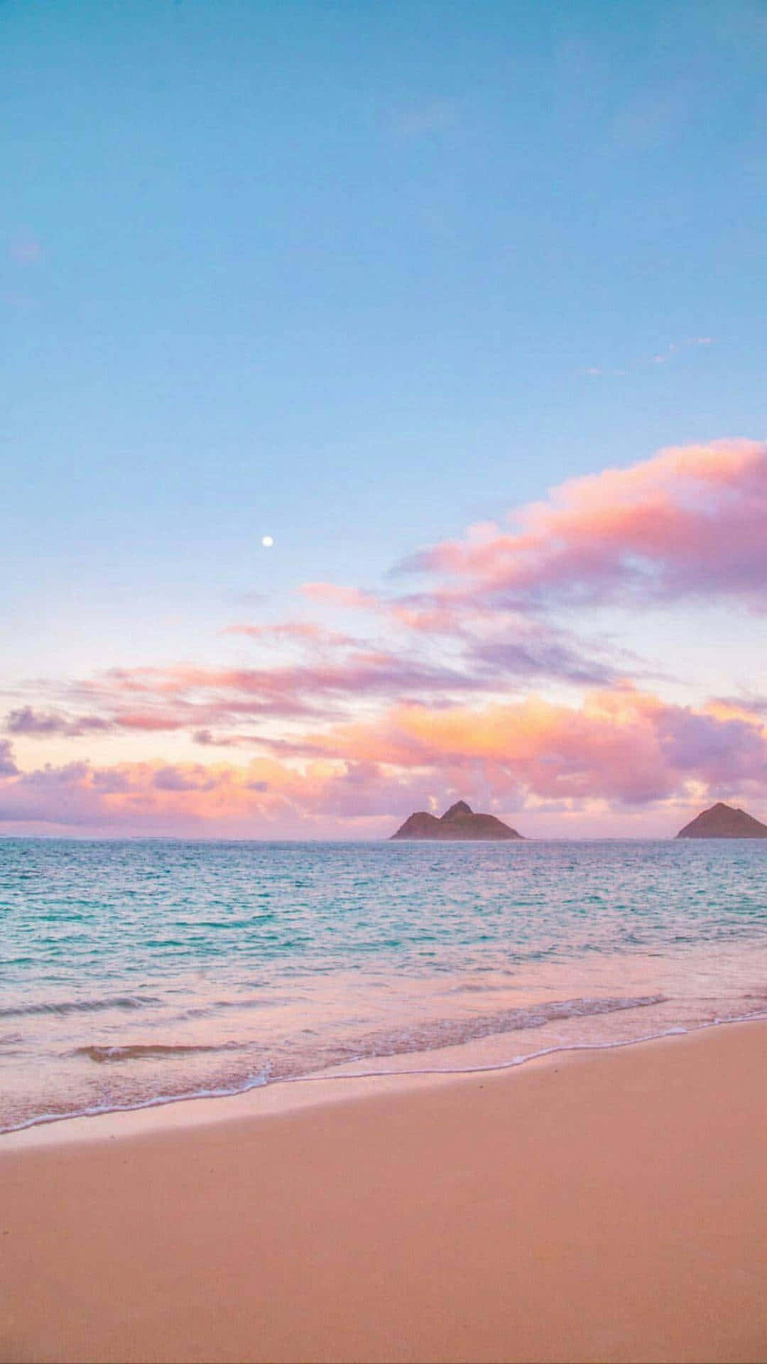 Et tropisk paradis af pastelfarvede strande. Wallpaper