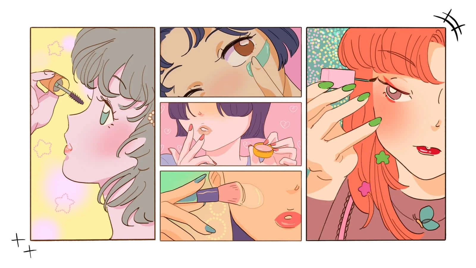 Pastel Beauty Routine Anime Aesthetic.jpg Wallpaper