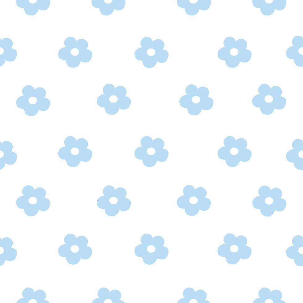 Pastelblåestetisk Blommönster. Wallpaper