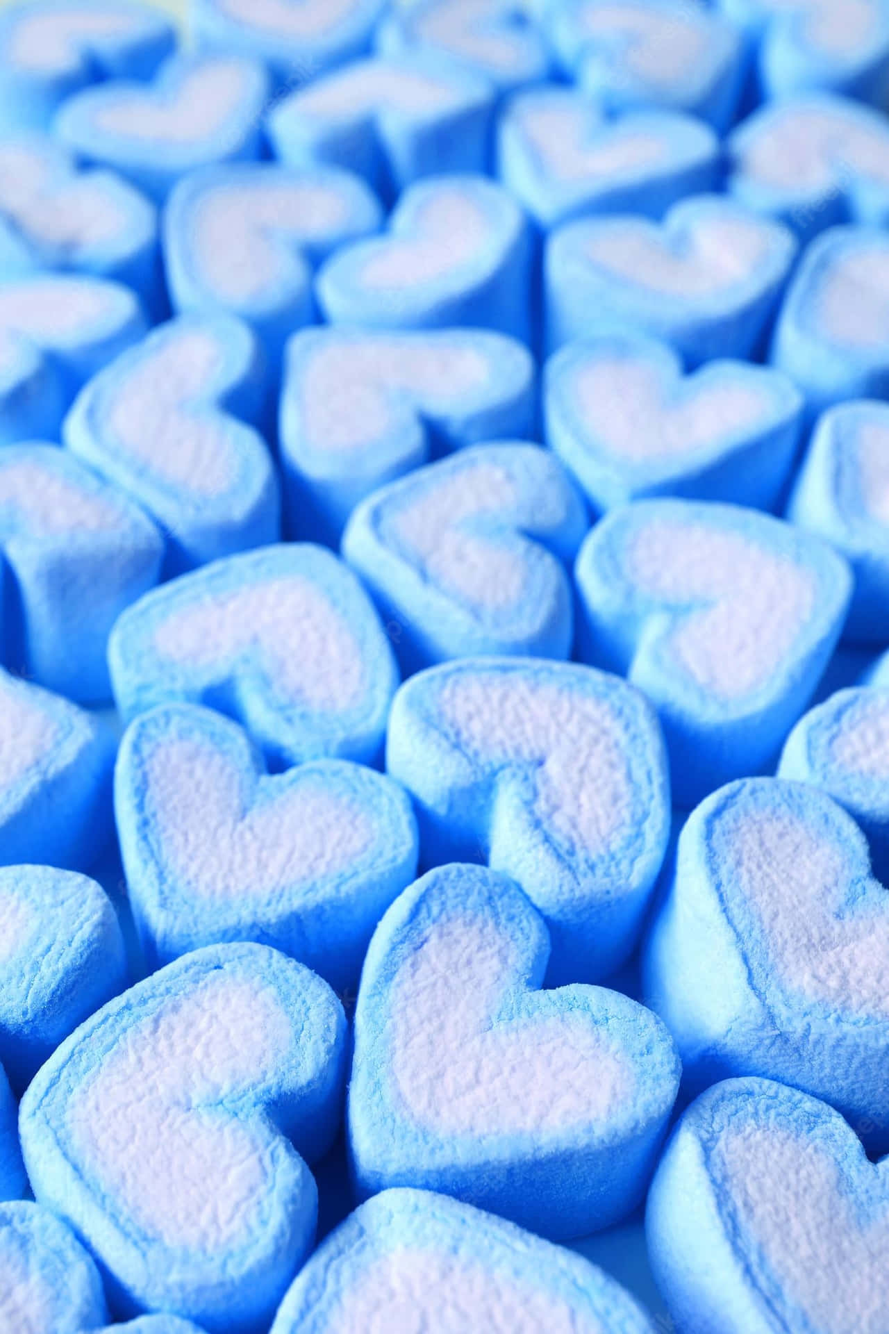 Pastelblå æstetisk hjerte marshmallow tapet Wallpaper