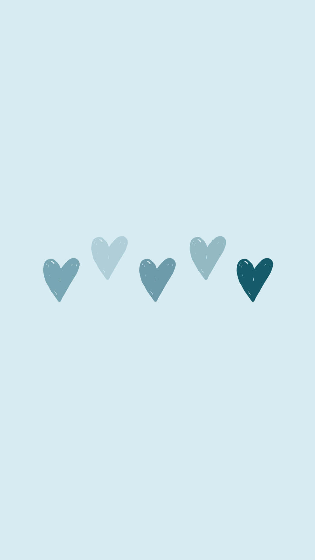 Tonosde Corazón Estético En Azul Pastel Fondo de pantalla