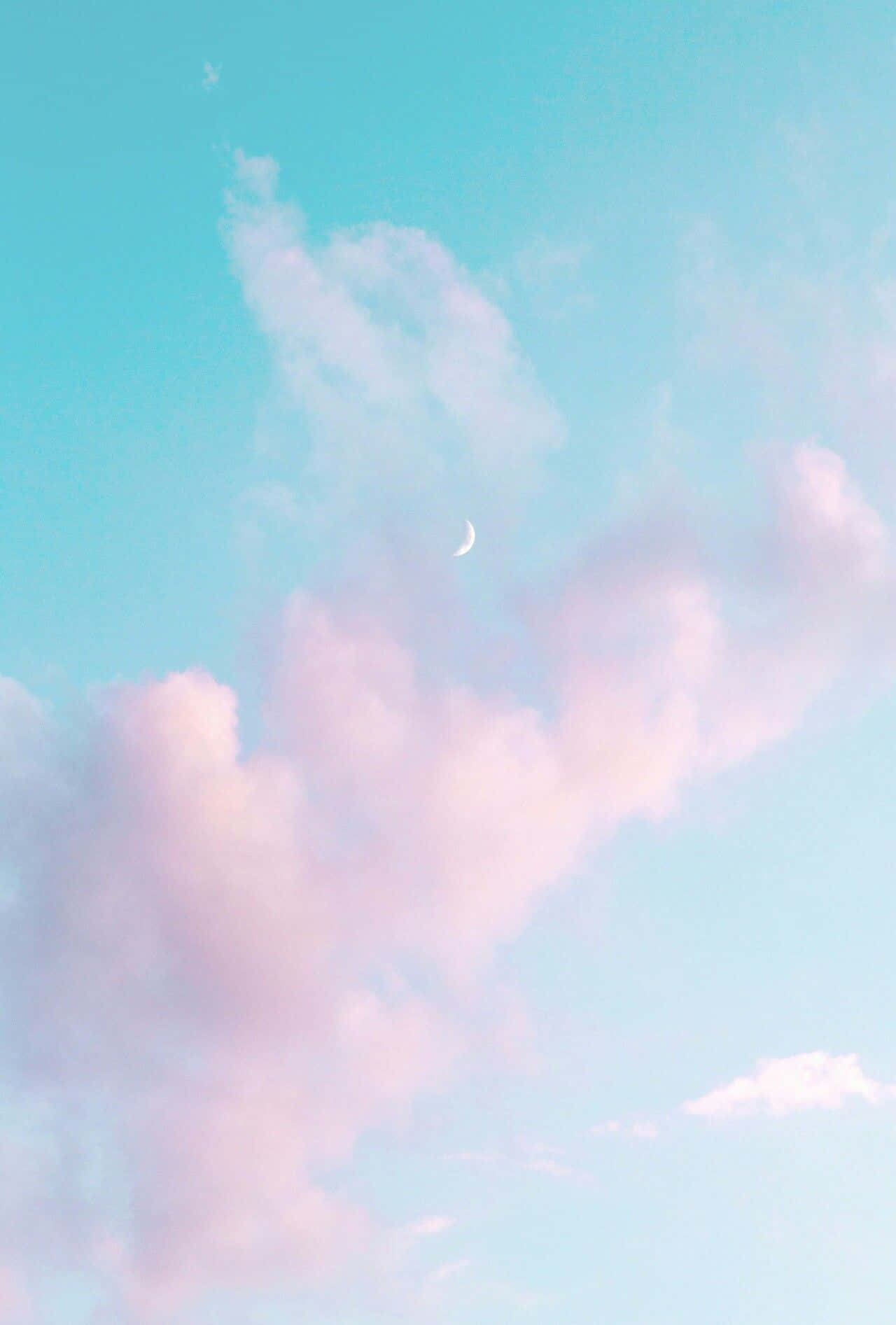 Pastel Blue Aesthetic Pink Clouds Wallpaper