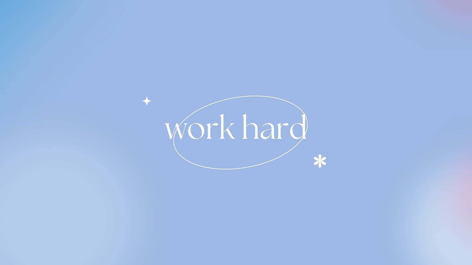 Pastellblauesästhetisches Zitat: Arbeite Hart Wallpaper