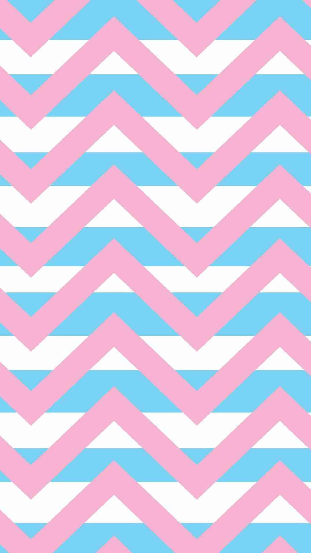 Levende pastelfarvet blå og pink farveblok tapet Wallpaper