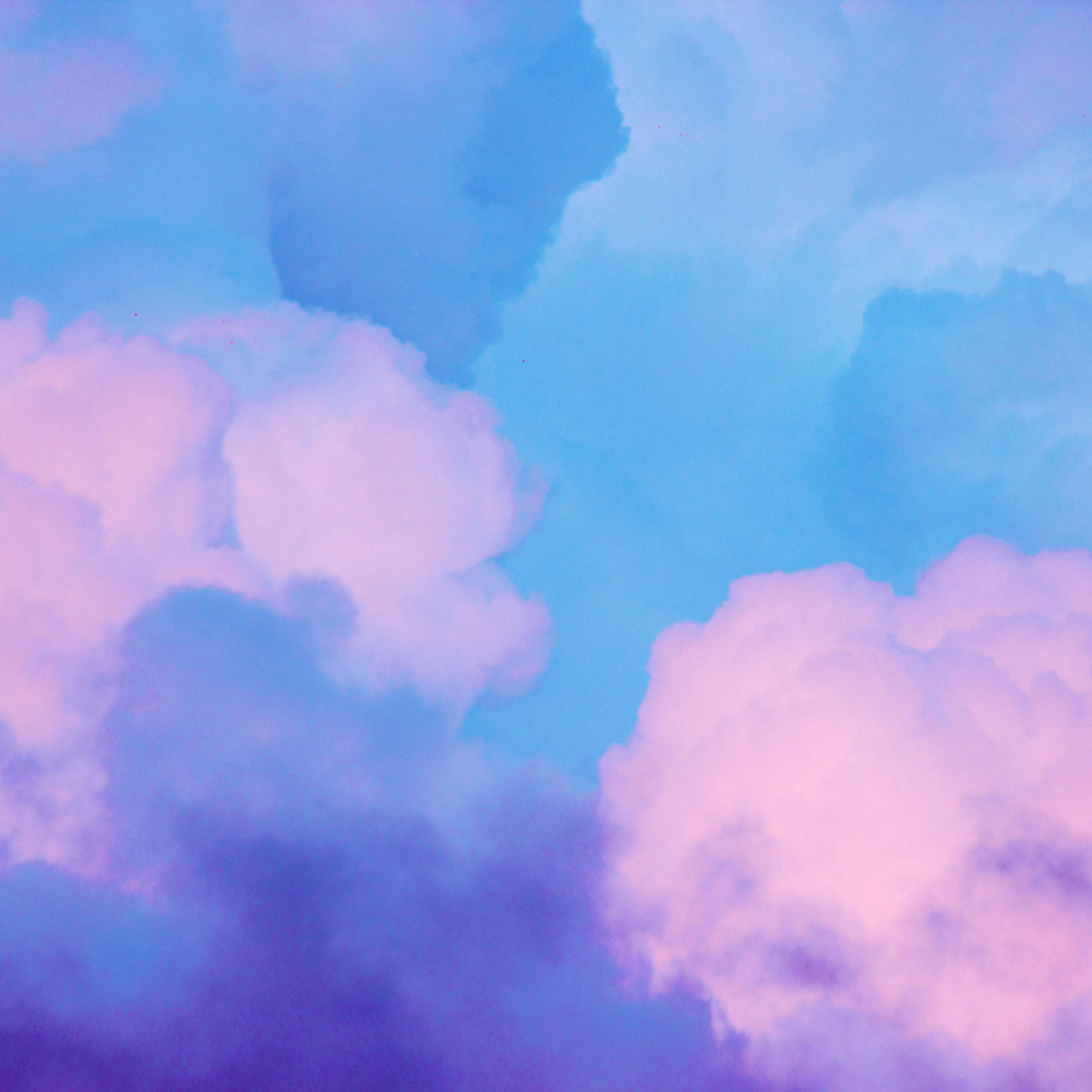 Pastel Blue And Violet Clouds Wallpaper