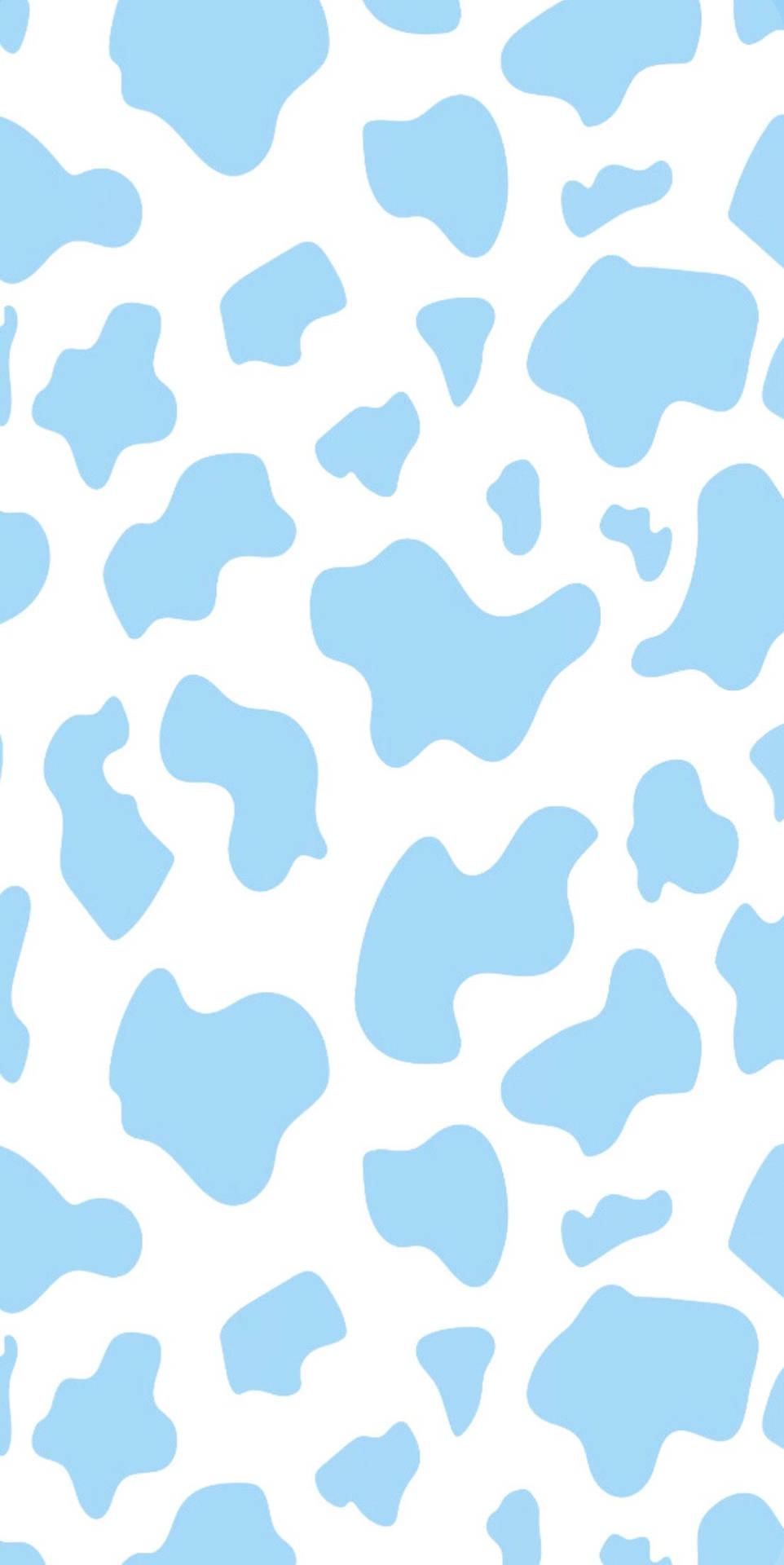 Download Caption: Pastel Blue Cow Print Pattern Wallpaper