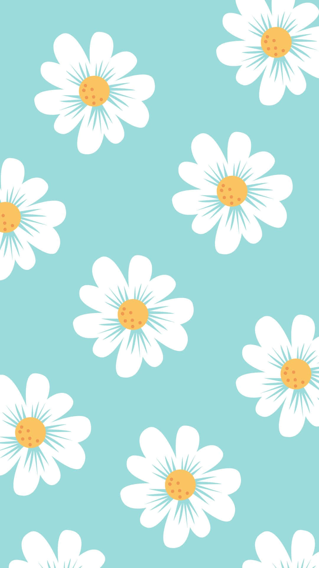 Pastel_ Blue_ Daisy_ Pattern.jpg Wallpaper
