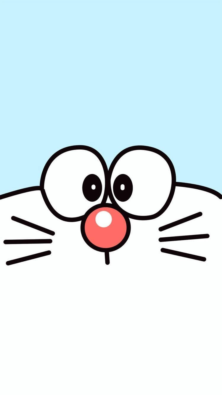 Pastel Blue Doraemon Iphone Digital Art Background