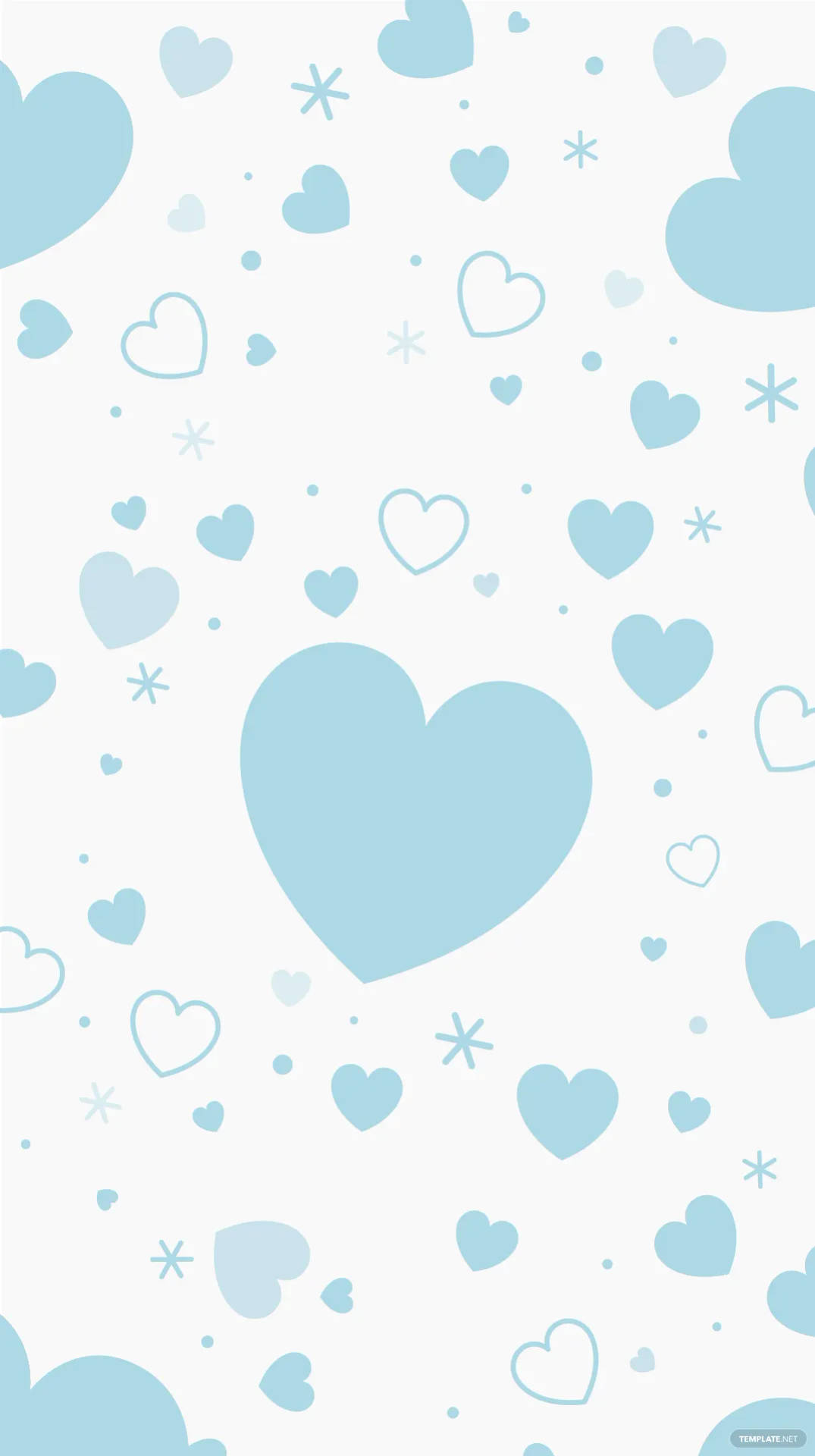 Pastel Blue Hearts Pattern Wallpaper