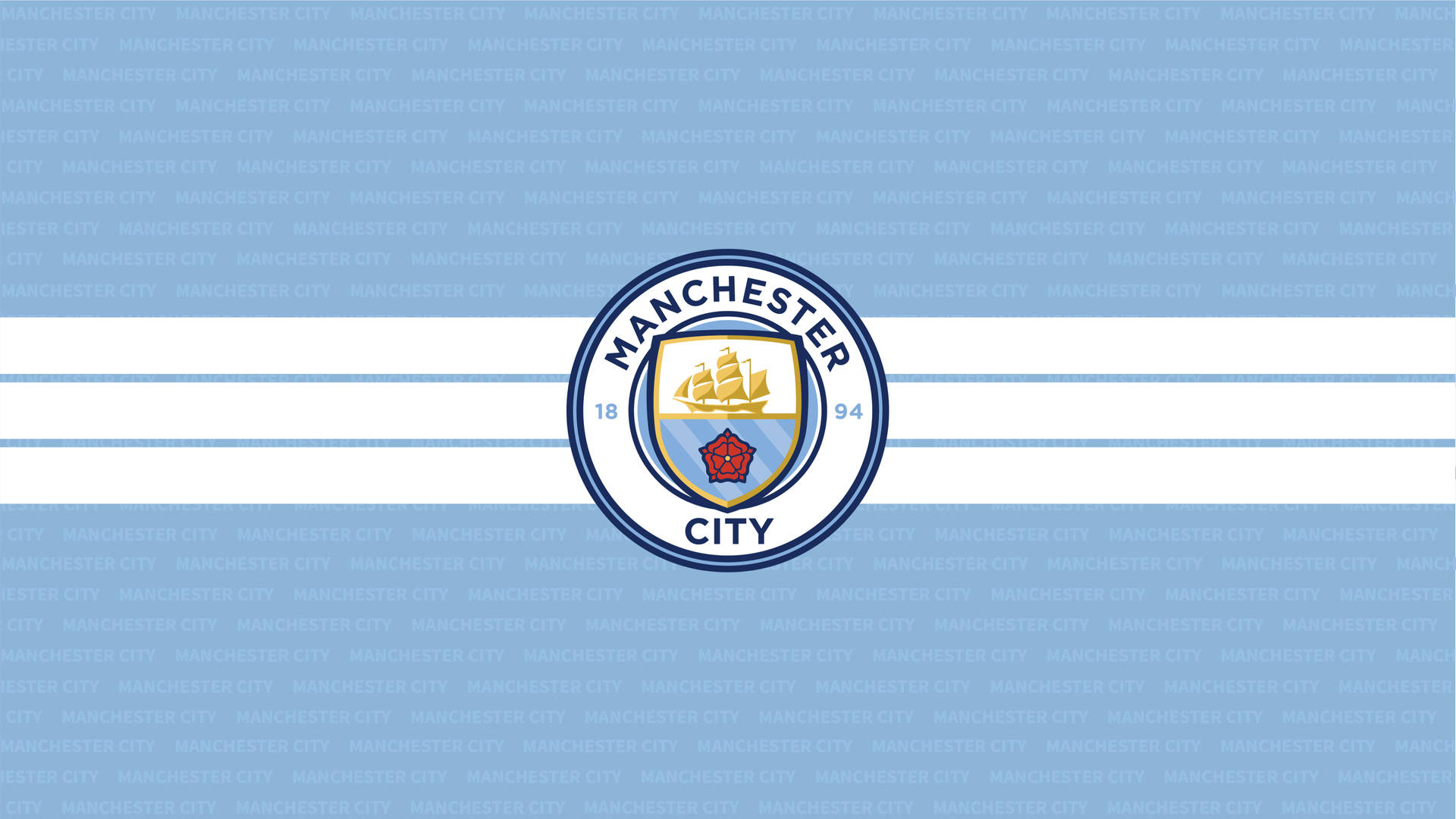 Pastel Blue Manchester City Logo Background