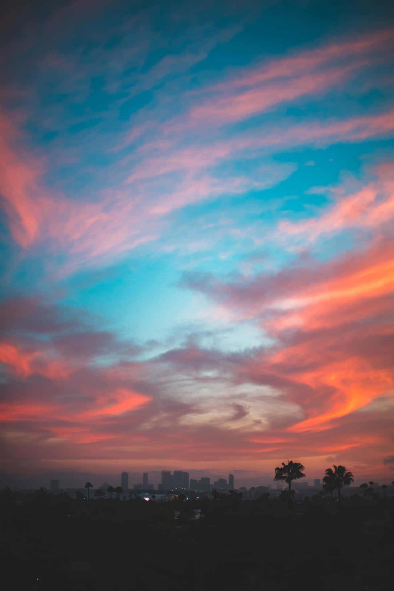 Pastel Blue Pink Sunset Cloud Wallpaper