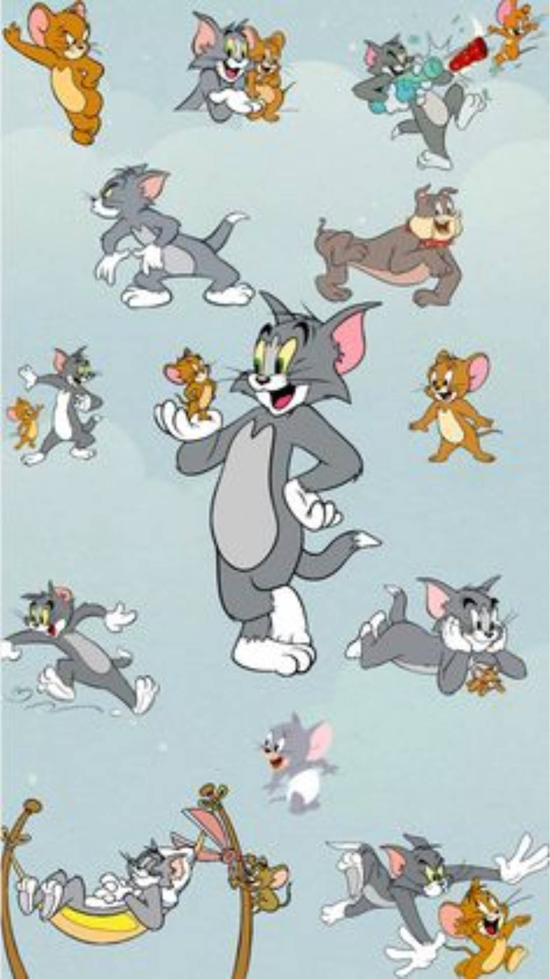 Pastel Blue Tom And Jerry Aesthetic Wallpaper