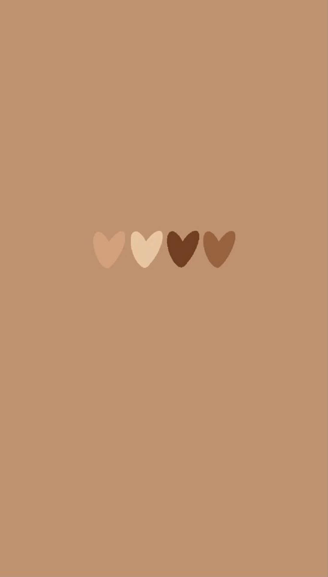 Pastel Brown Hearts Wallpaper