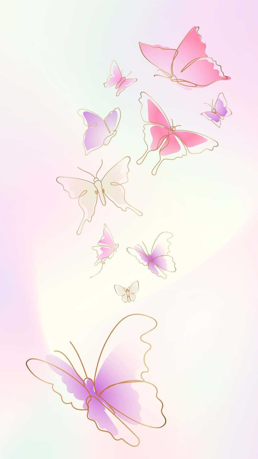 Pastel Butterflies Artwork Wallpaper