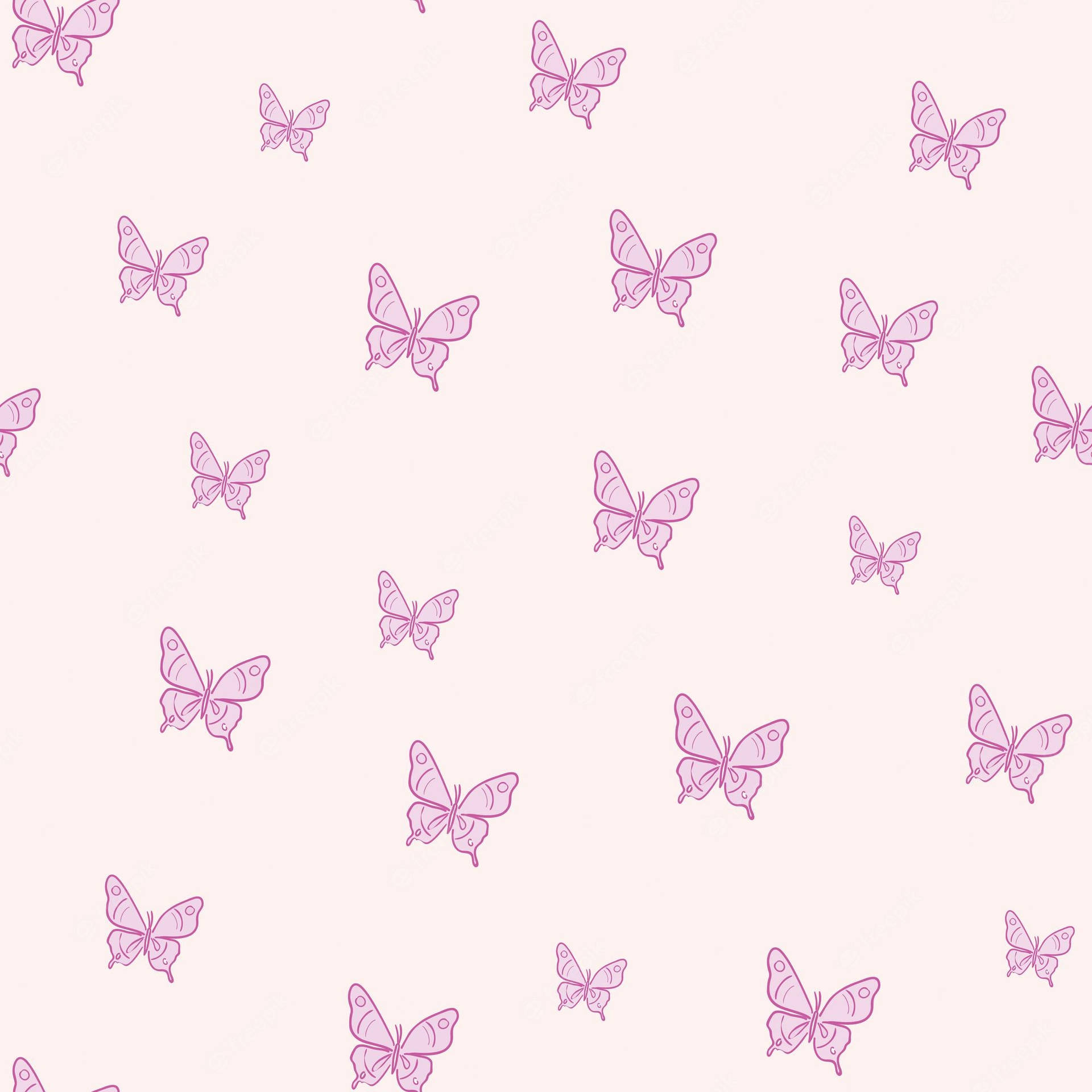 Purple Pastel Butterflies Pattern Design Wallpaper