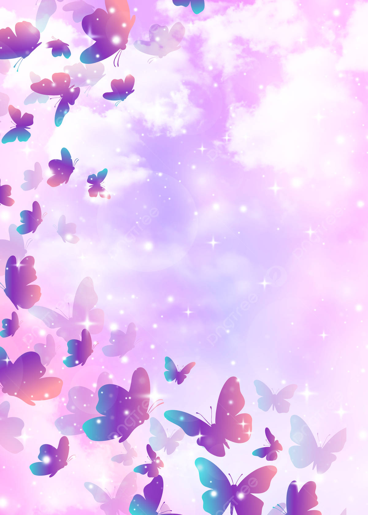Glittering Pastel Butterflies In Shades Of Purple Wallpaper