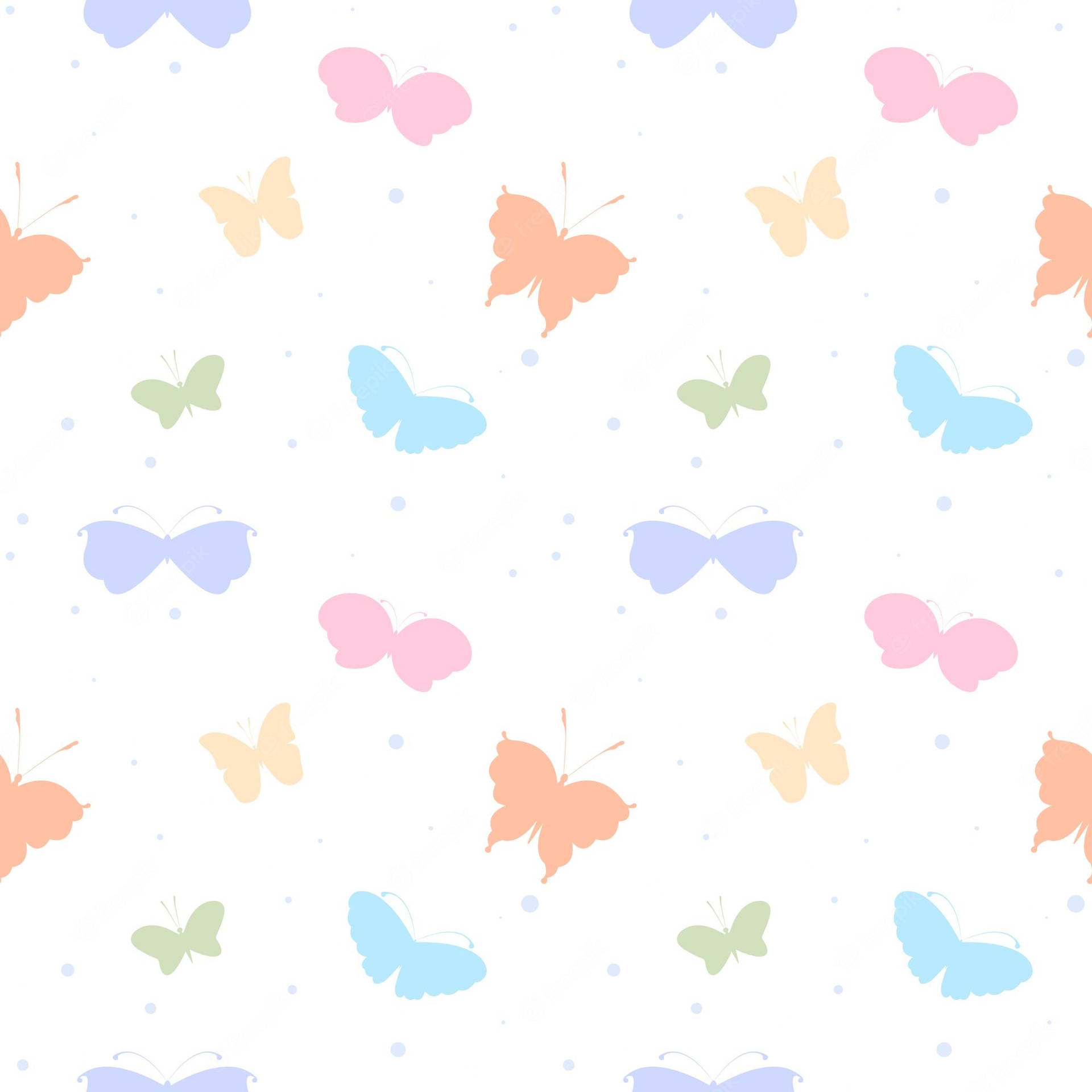 Mariposaspequeñas Y Coloridas En Tonos Pasteles. Fondo de pantalla