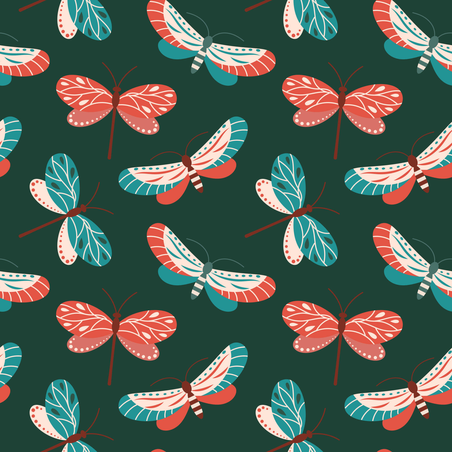 Herrlichepastellfarbene Schmetterlinge Und Libellen Wallpaper