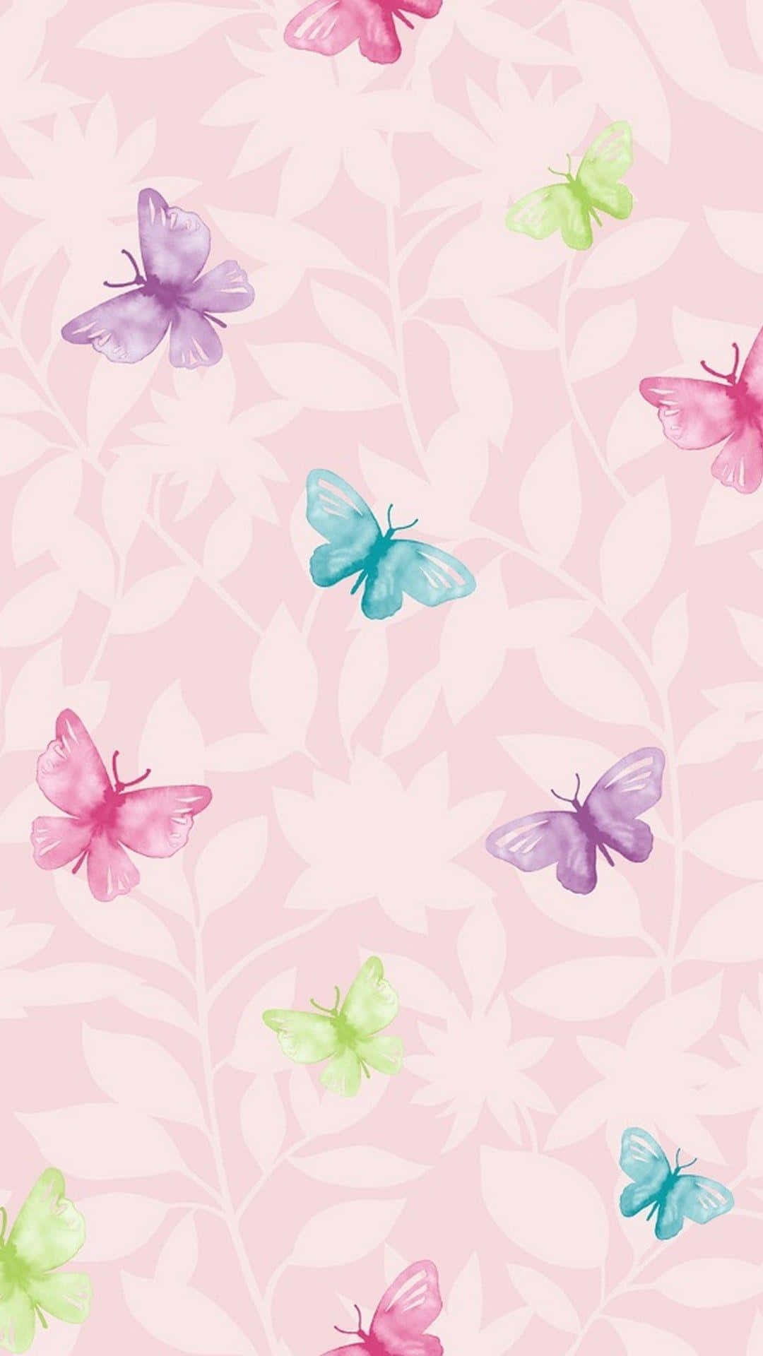 Pastel Butterfly Pattern Background Wallpaper